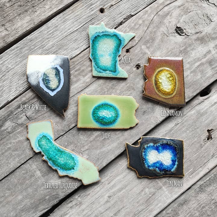 Dock 6 Pottery - Wholesale Magnet - State Shaped Fridge Magnet- All 50 States - 10 DAY1