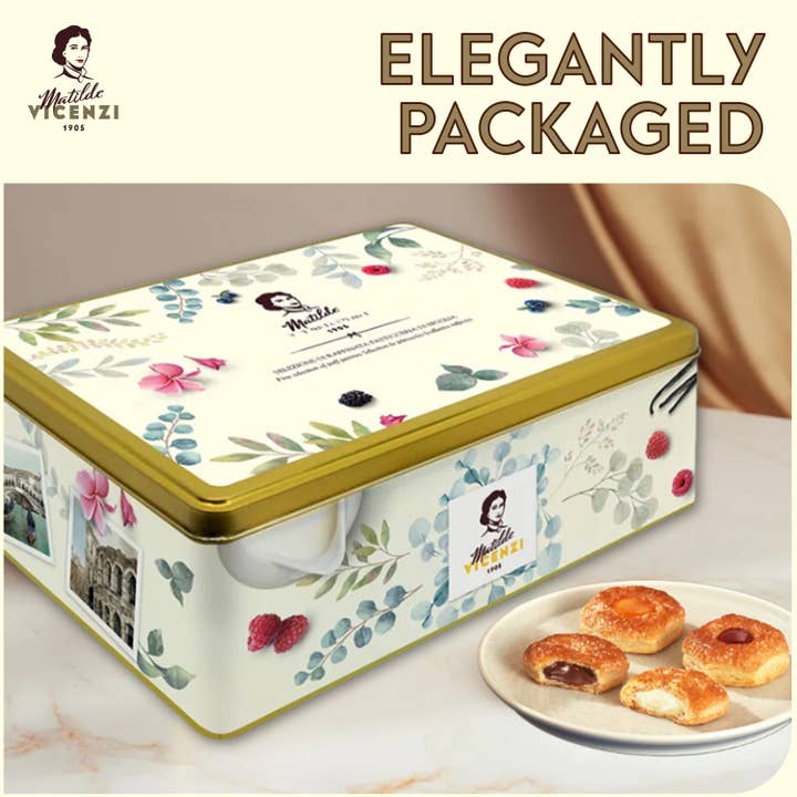 Vicenzi USA Inc. - Wholesale Cookie - 5 O'Clock Tea Time Christmas Gift Tin Cookie Assortment 390g3