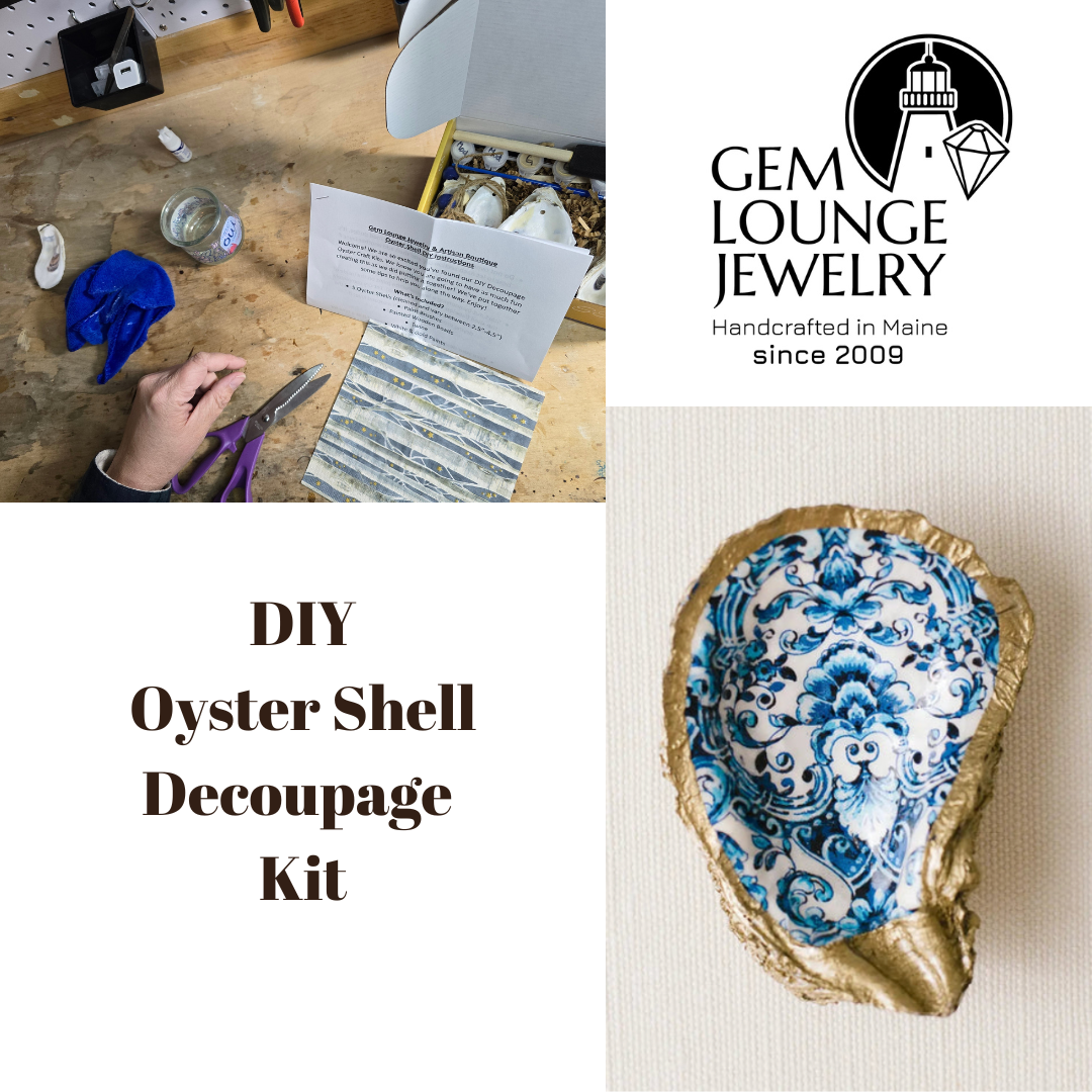 Gem Lounge Jewelry – Großhandel Bastelset – DIY-Bastelset, Decoupage-Austernschalen-DIY-Set1