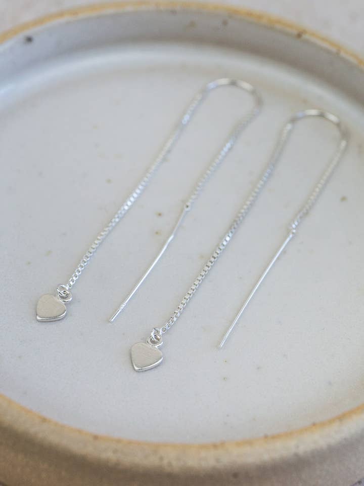 Sterling Silver Threader Earrings With Charms for wholesale by Lucy Kemp Jewellery