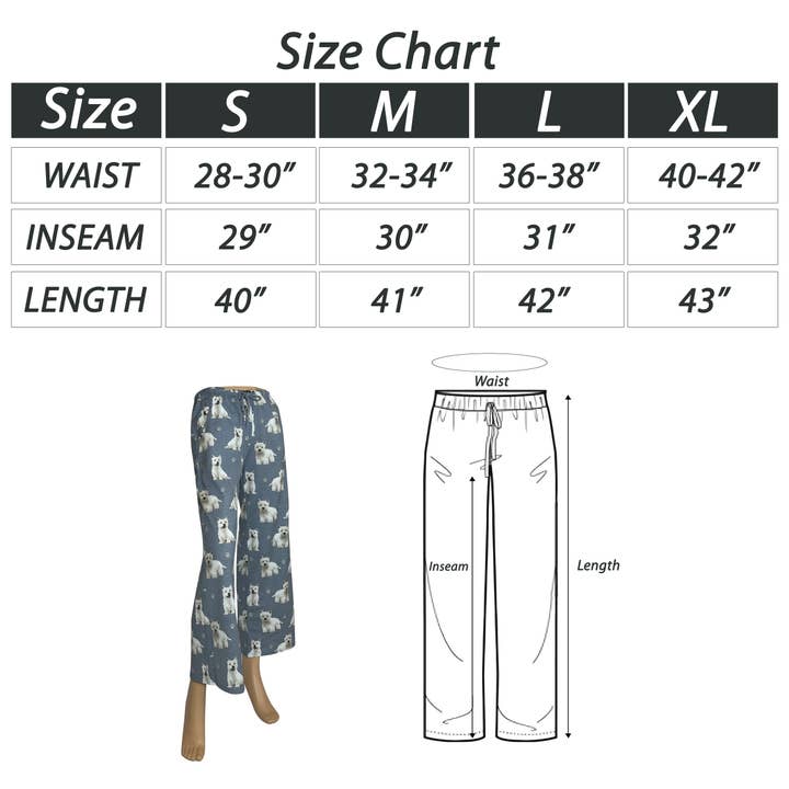 E&S Pets - Wholesale Sleepwear Bottom - Women's - Westie Pajama Bottoms - Pet Lover Pajama Pants
