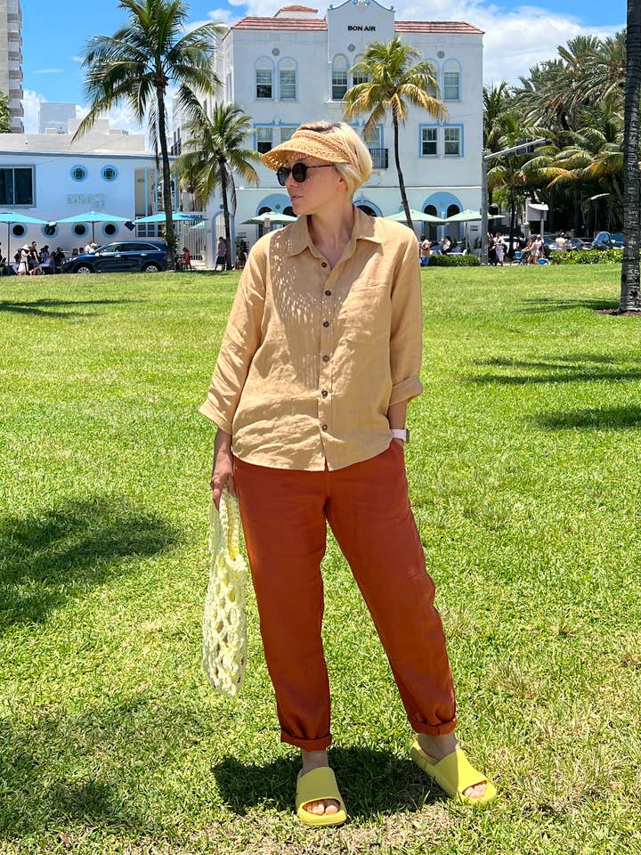 VIKOLINO - Wholesale Button Down Shirt - Women's - Linen Basic Shirt