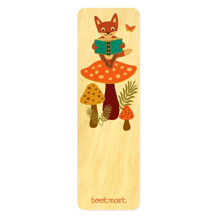 Night Owl Paper Goods - Wholesale Bookmark - Foxy Fables Wood Bookmark
