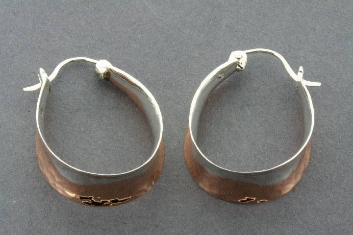 Makers & Providers - Wholesale Hoop earrings - Copper & silver wave hoop earrings1