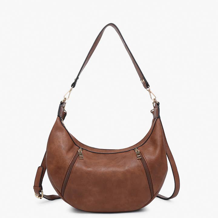 Jen & Co. - Wholesale Shoulder Bag - Women's - M2509 Lee Slouchy Shoulder Bag w/ Dual Zip Compartments