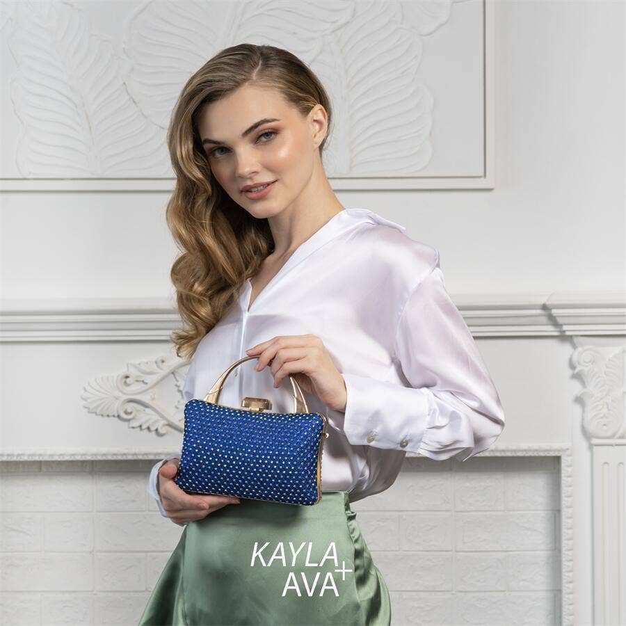KAYLA+AVA - Wholesale Top Handle Bag - Women's - HANNAH Rhinestone Embellished Top Handle Evening Bag5