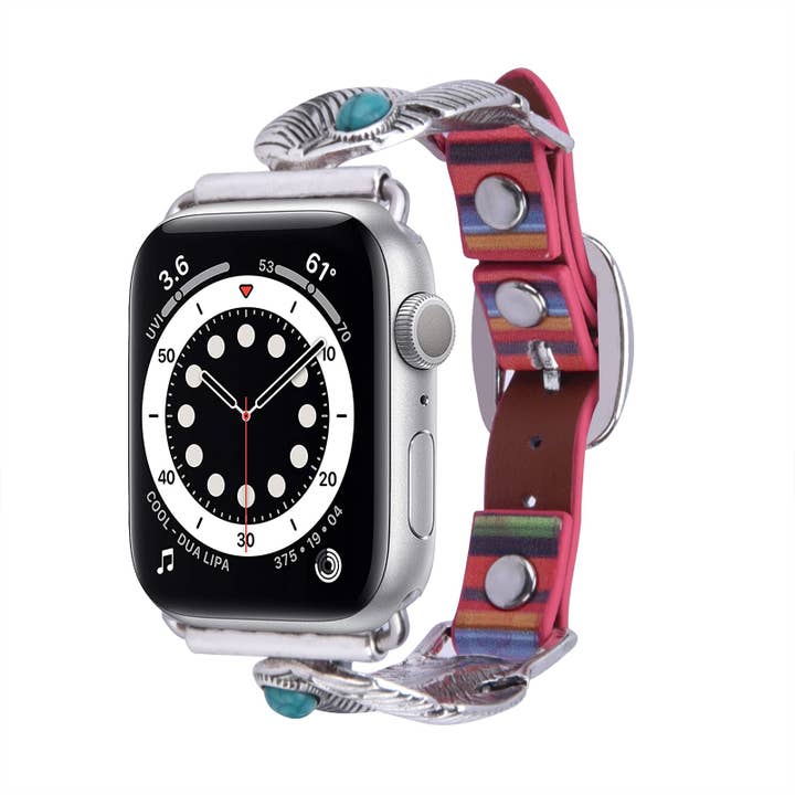 Western Style Metal & Leather Band for Apple Watch for wholesale by Worryfree Gadgets