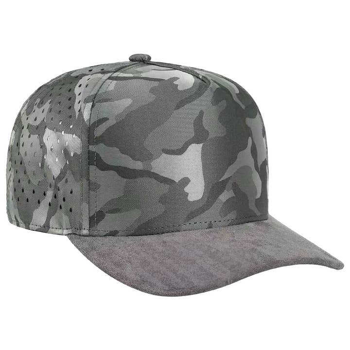 Cap Zone - Wholesale Baseball cap – Unisex - Camo 5 Panel Vegan Suede Brim Perforated Cap7