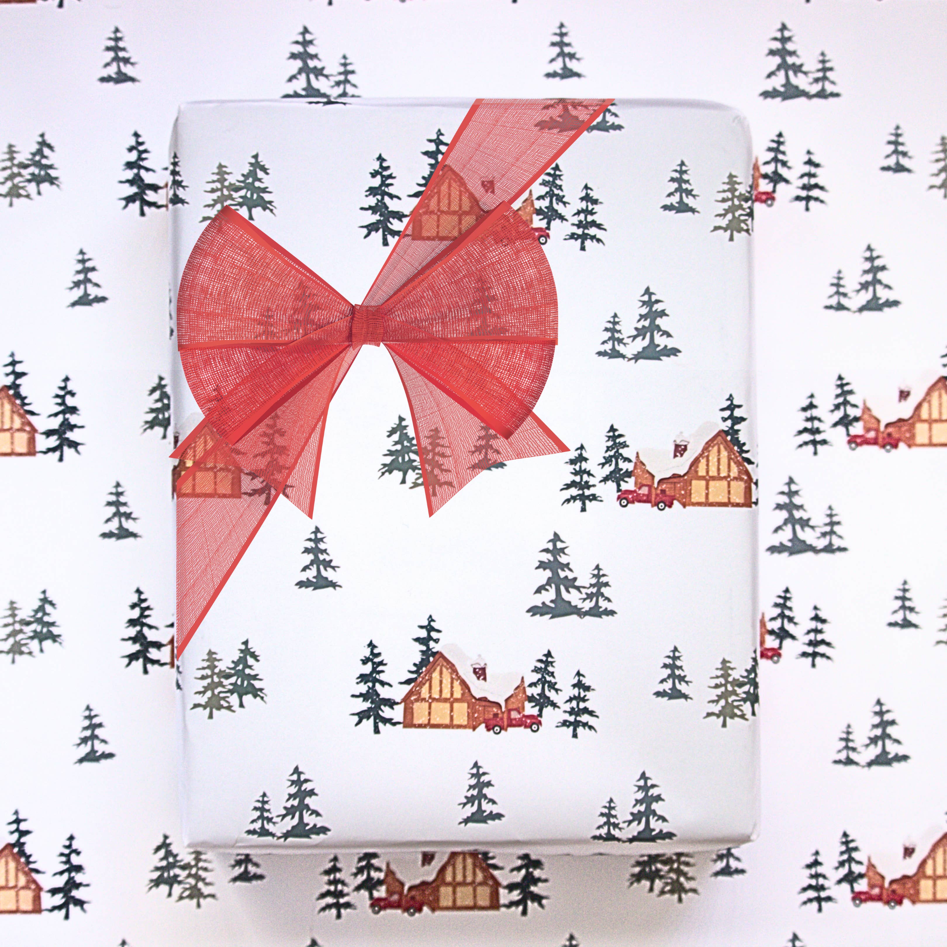 Paper Moth Studio - Wholesale Flat Wrap - Cozy Cabin Gift Wrap