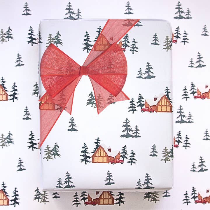 Cozy Cabin Gift Wrap for wholesale by Paper Moth Studio