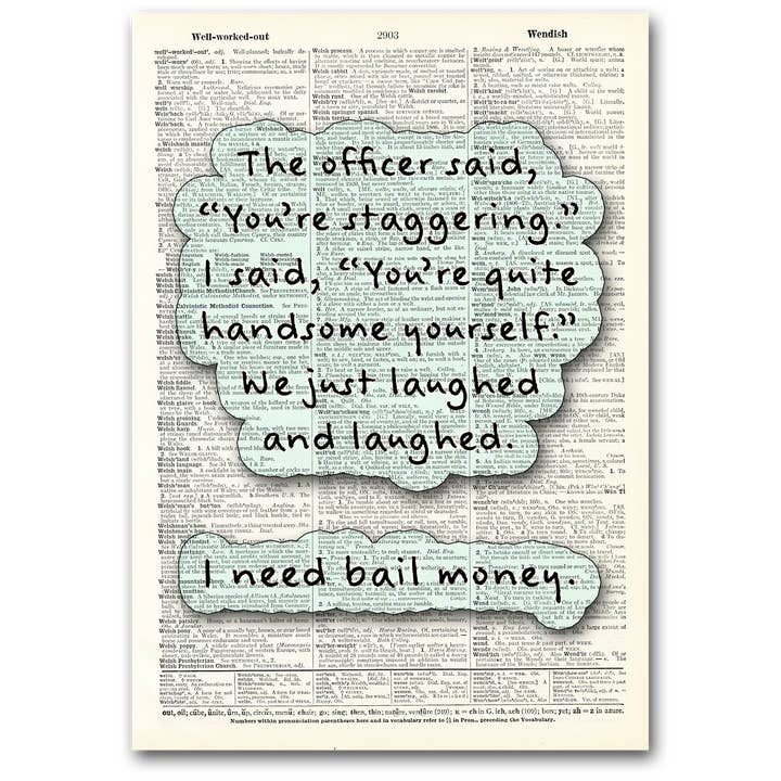 Impressão de Arte | Página de Dicionário | Vintage | O oficial disse que você é por atacado de Vintage Dictionary Art