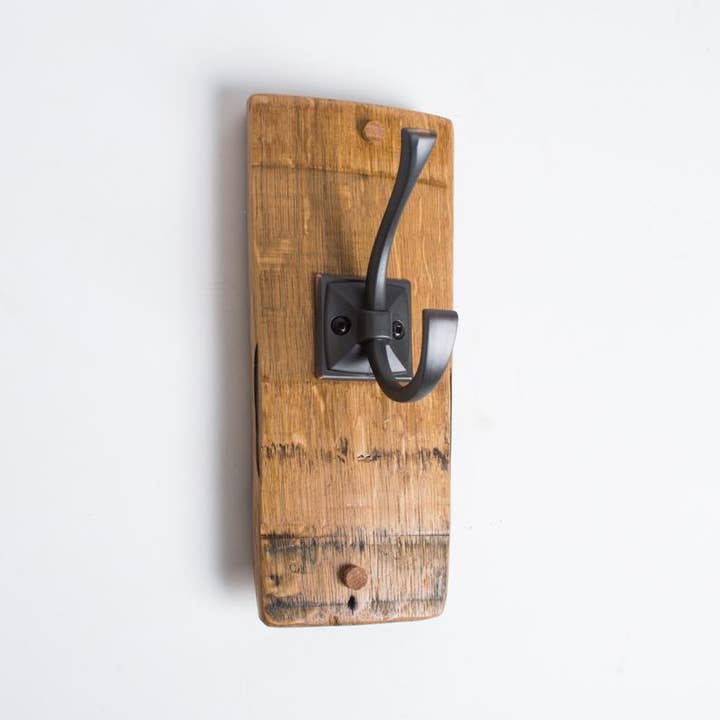 Barrel Stave Robe Wall Hook for wholesale by Alpine Wine Design