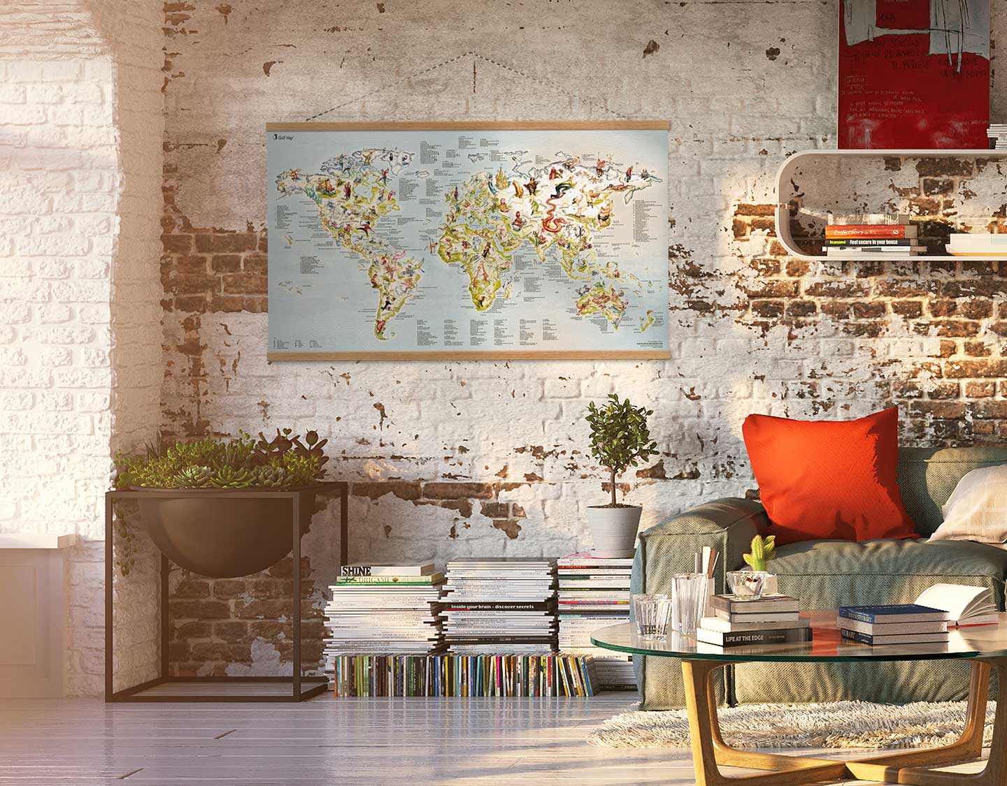 Awesome Maps – wholesale Karta – Golfkarta | Världskarta med 400 golfbanor4