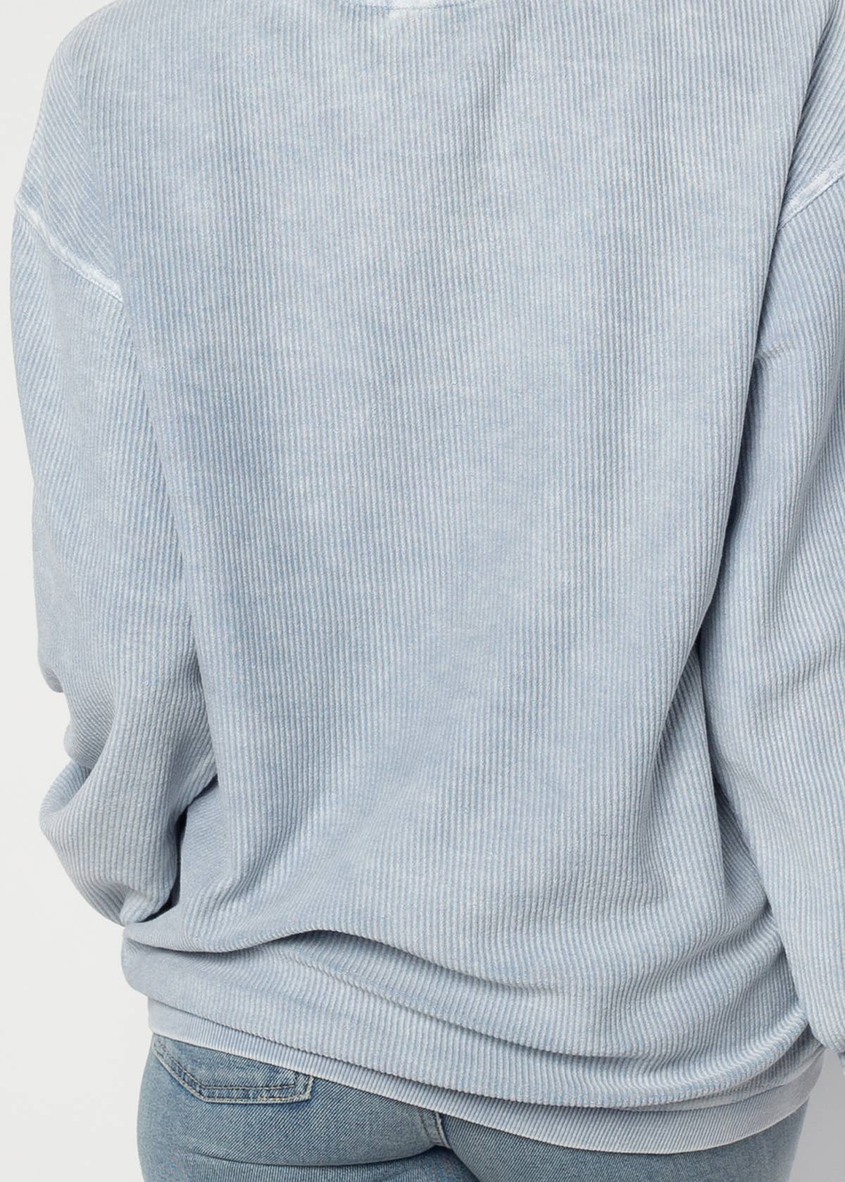 The Original Corded Crew in Faded Denim for wholesale on Faire3