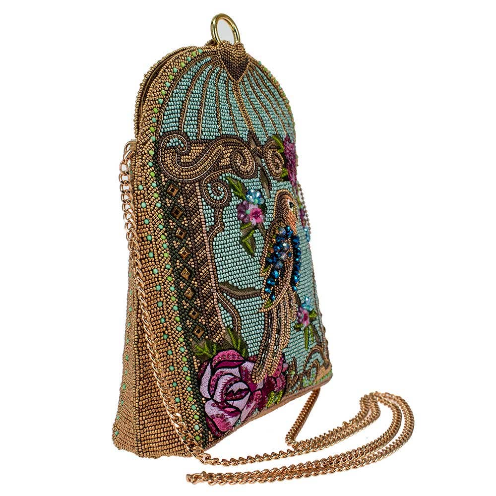 Mary Frances Accessories - Wholesale Crossbody Bag - Women's - Pretty Parrot Beaded Parrot with Flowers Crossbody Handbag2