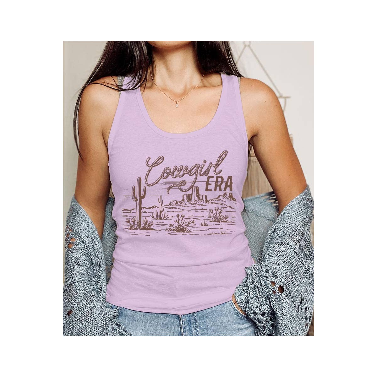 COLORBEAR – wholesale Tank top – Women′s – Cowgirl Era Graphic Racerback Tank Top3