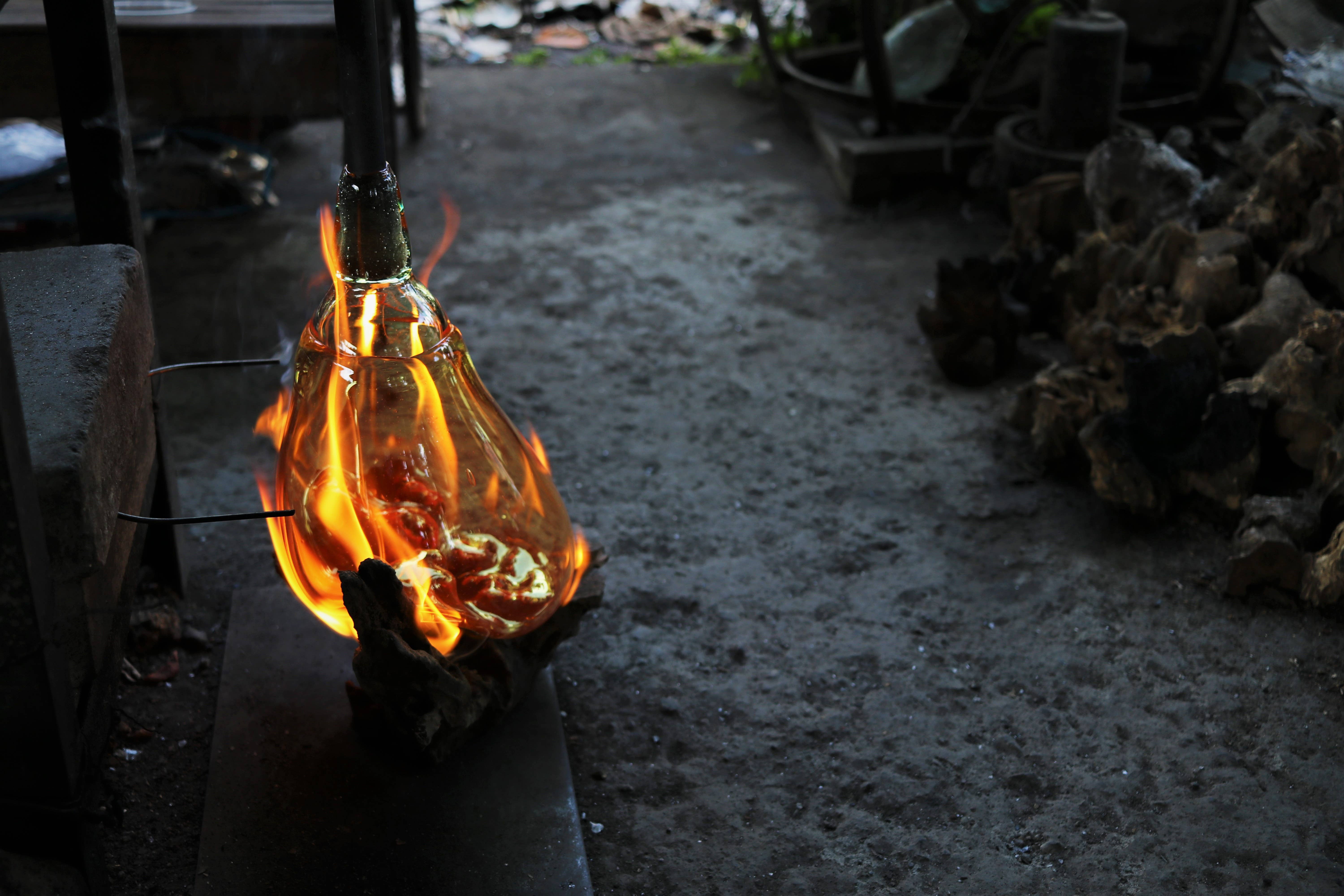 Cohasset Gifts - Wholesale Sculpture - Molten Glass & Wood Sculpture - Approx 20cm across9