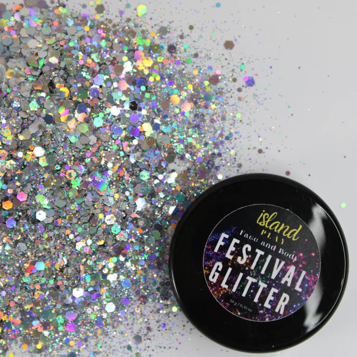 Holografisch zilver - Festival Glitter (10g) voor wholesale door Island Play Cosmetics