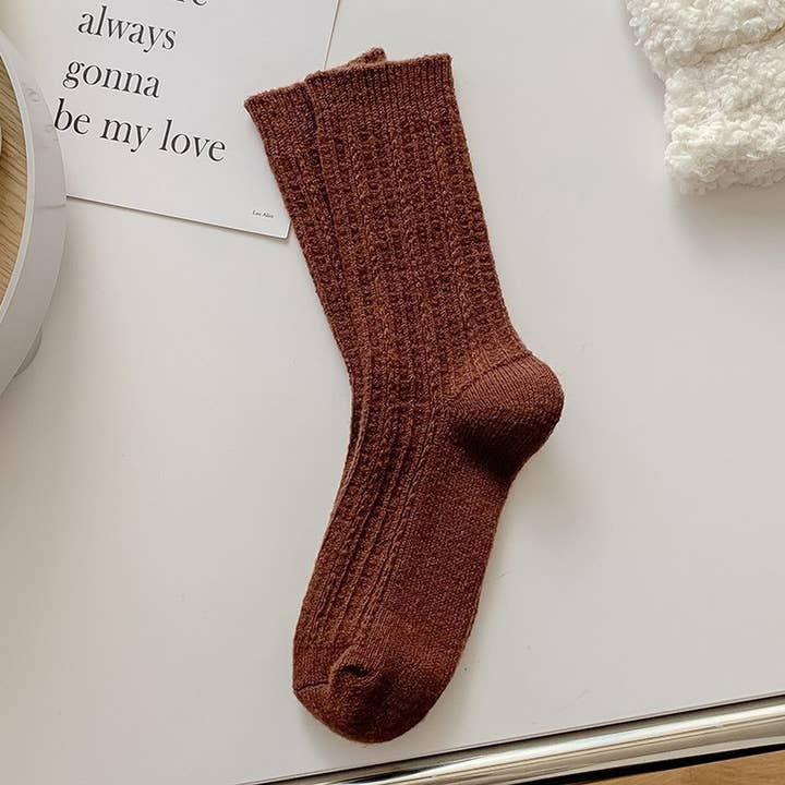ACCITY - Wholesale Socks - Women's - SIMPLE AND VERSATILE FASHIONABLE MID-CALF SOCKS_CWMS1069