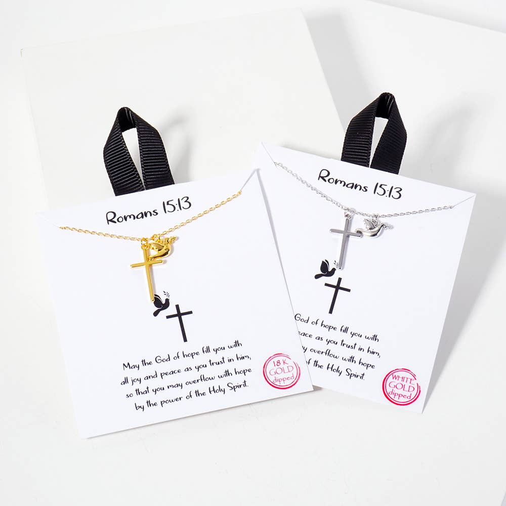 GD COLLIER CROIX EN OR 18K RHODIUM ROMAINS 15 13, BPN 00432 en vente sur Faire0