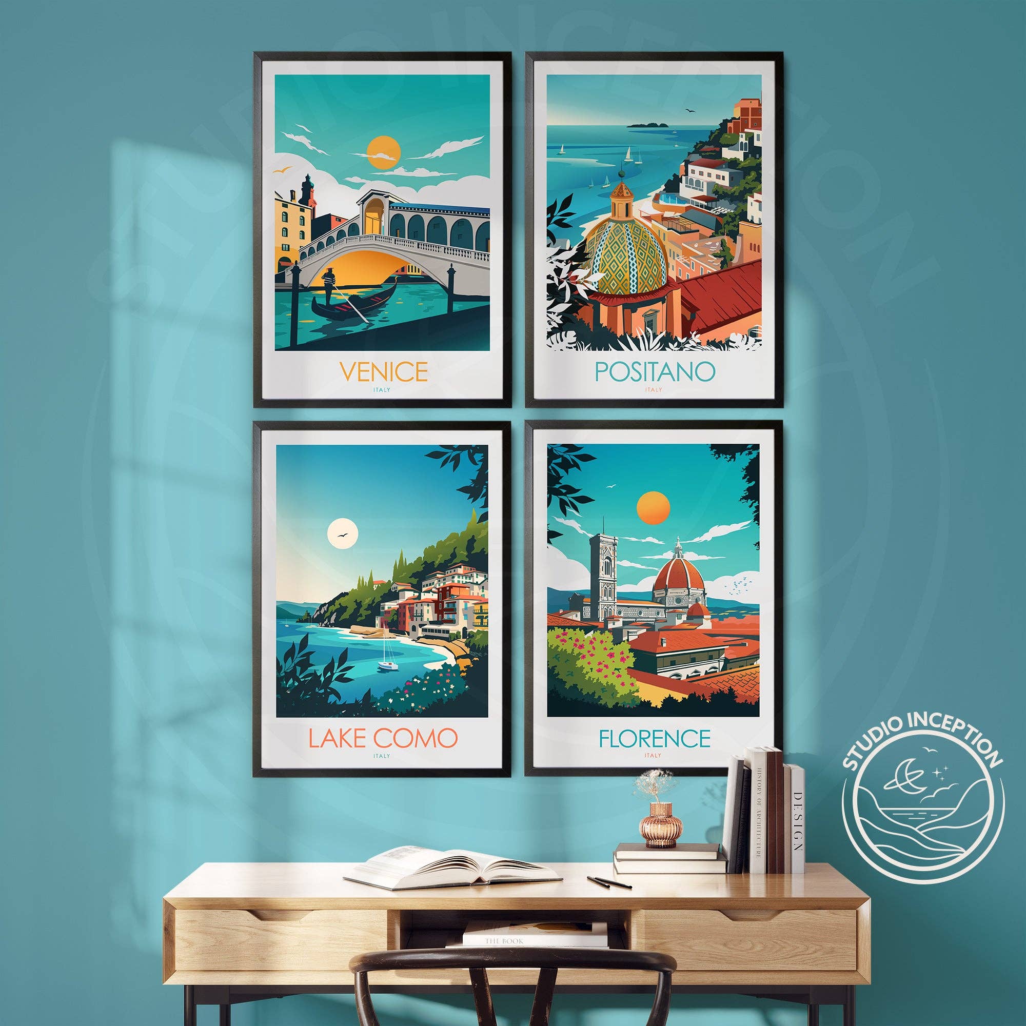 Studio Inception - Vendita all'ingrosso Stampa artistica - Stampa minimalista del Lago di Como3