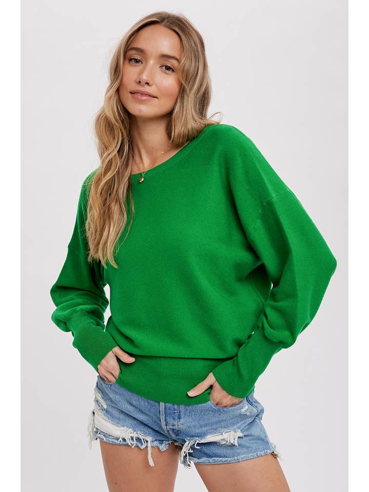 Bluivy - Wholesale Sweatshirt - Women's - BACKLESS BALLOON SLEEVES PULLOVER30