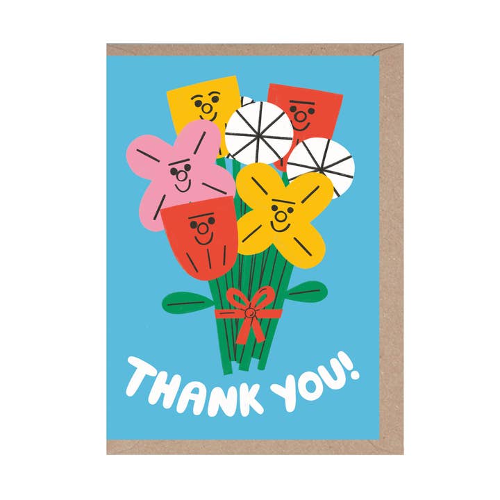 Thank You - Flowers - Floral - Cute - Fun - Happy - Colours for wholesale by Rumble Cards