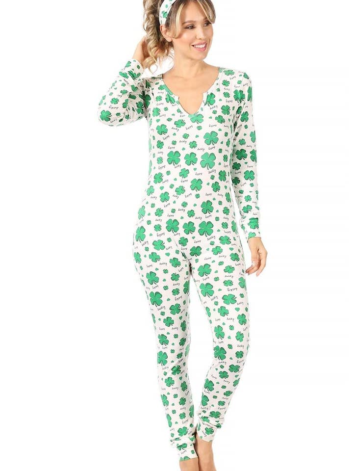 Combinaison pyjama boutonnée doublée en polaire pour femme pour la vente par REDFINCH APPAREL INC