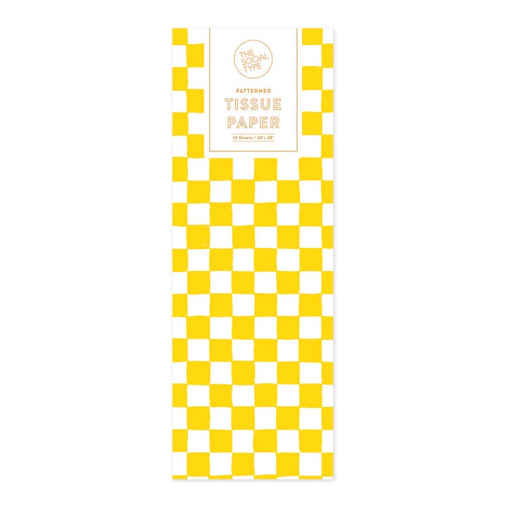 The Social Type - Wholesale Tissue Paper - Yellow Checker Tissue Paper