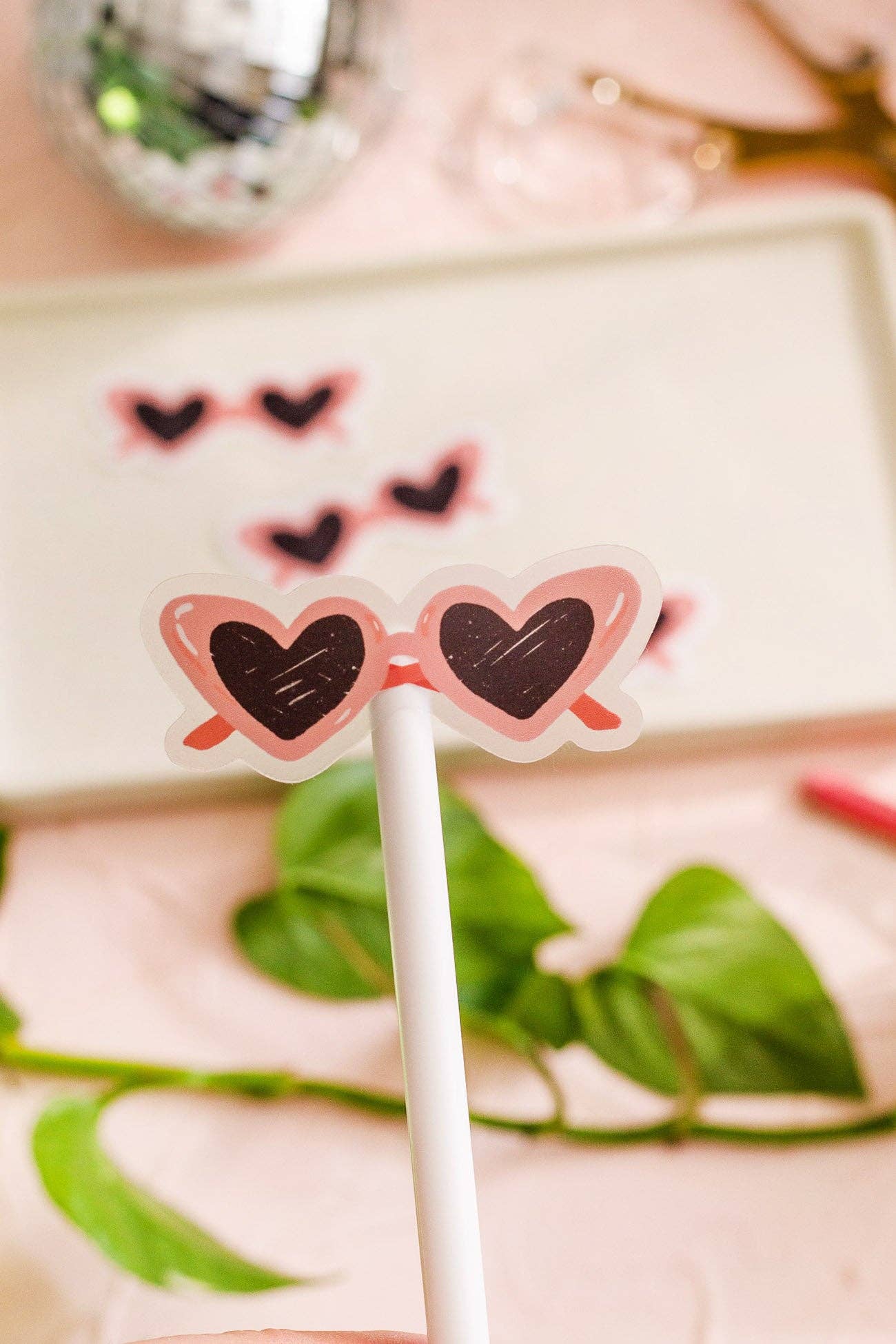 The Print Pantry - Wholesale Sticker - Heart Eyes Clear Sticker1