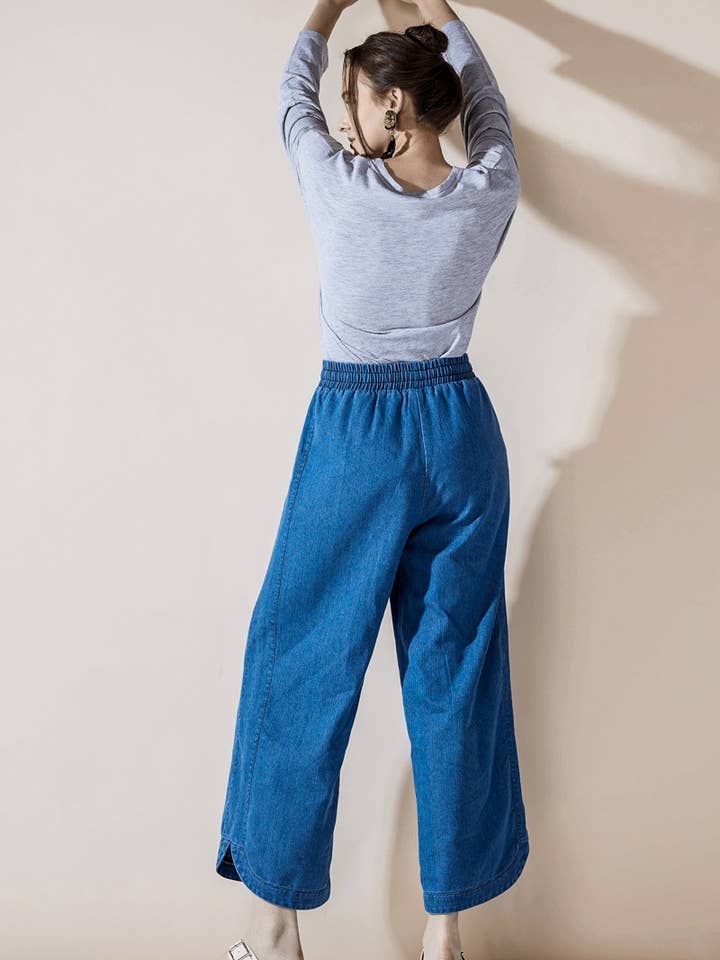 noflik - Wholesale Jeans - Women's - Denim Crop Pants with Dolphine Tail Hem - INP1021B_3