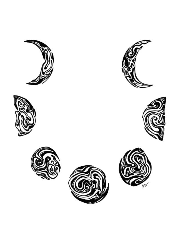 Phases Art Print (moon phases) for wholesale by Mind & Company