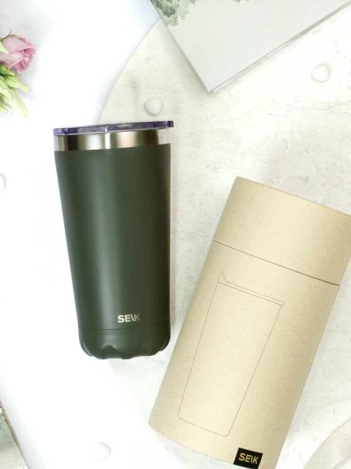 Thermos /coffee cup - oh so green! 350ml for wholesale by SEIK