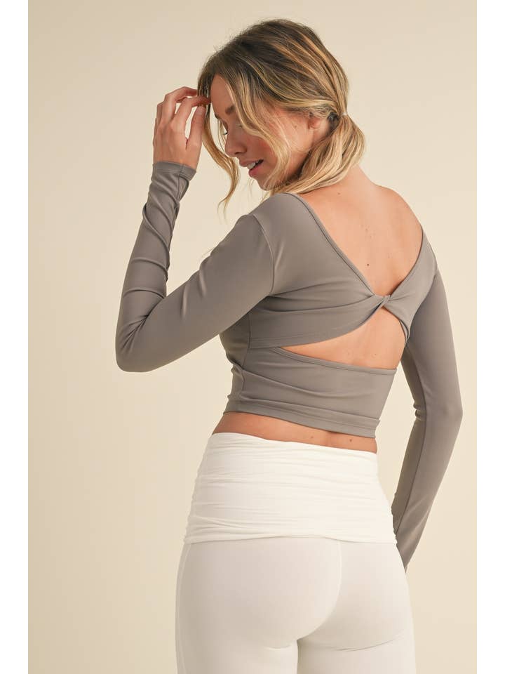 KIMBERLY C - Wholesale Athletic Top - Women's - Twist Back Long Sleeve Top36