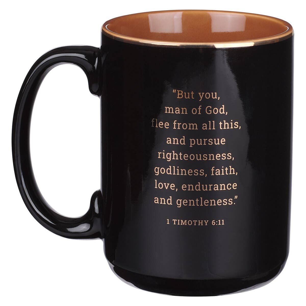 Christian Art Gifts - Wholesale Coffee Mug - Mug Black Man of God 1 Tim. 6:111