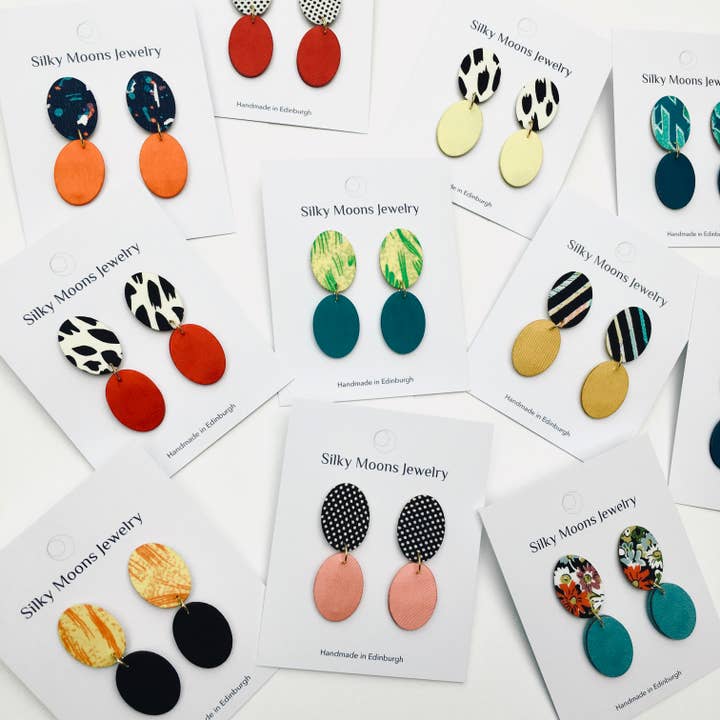 Silky Moons Jewelry – wholesale Dangle earrings – Ellipse Drops Dangle Stud Earrings10