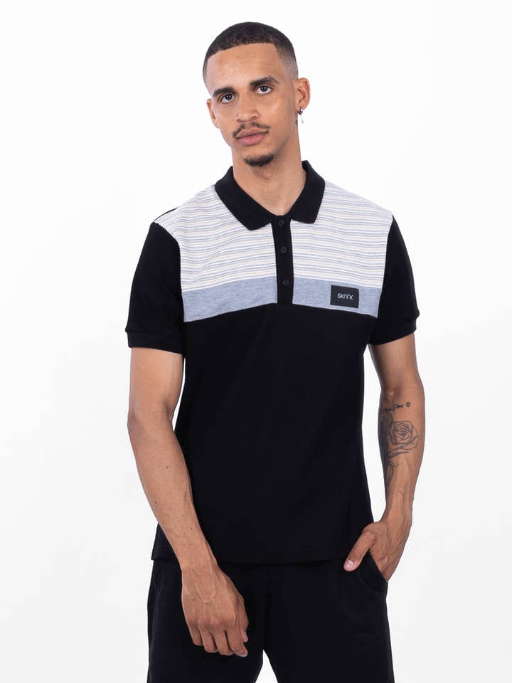 Polo Halb Schwarz für den Großhandel von StockNow Unipessoal