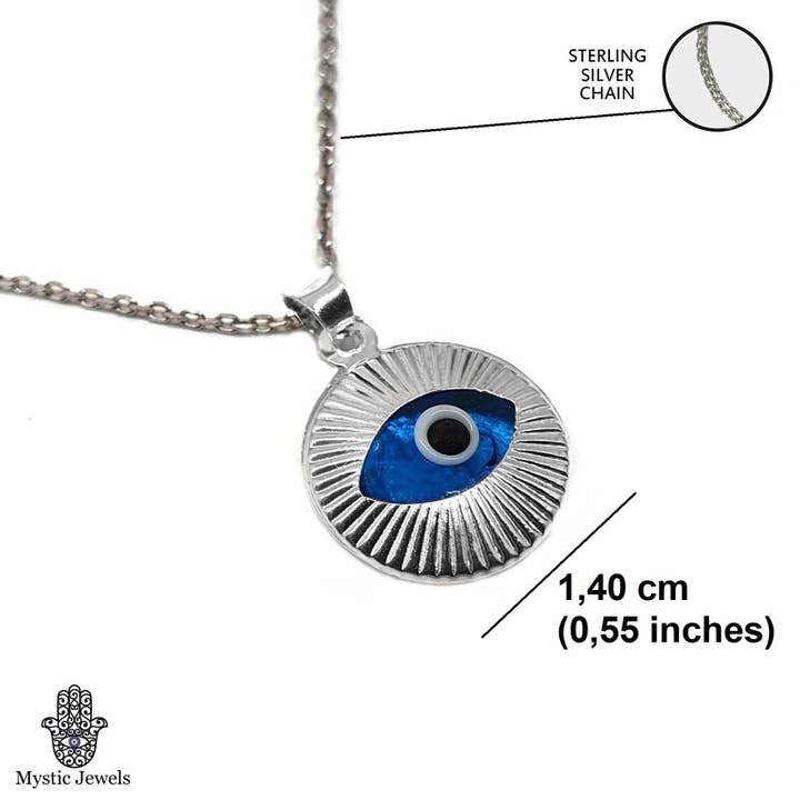 MYSTIC JEWELS - Wholesale Pendant/Charm Necklace - MYSTIC JEWELS by Dalia - Blue Glass Eye and Sterling Silver2