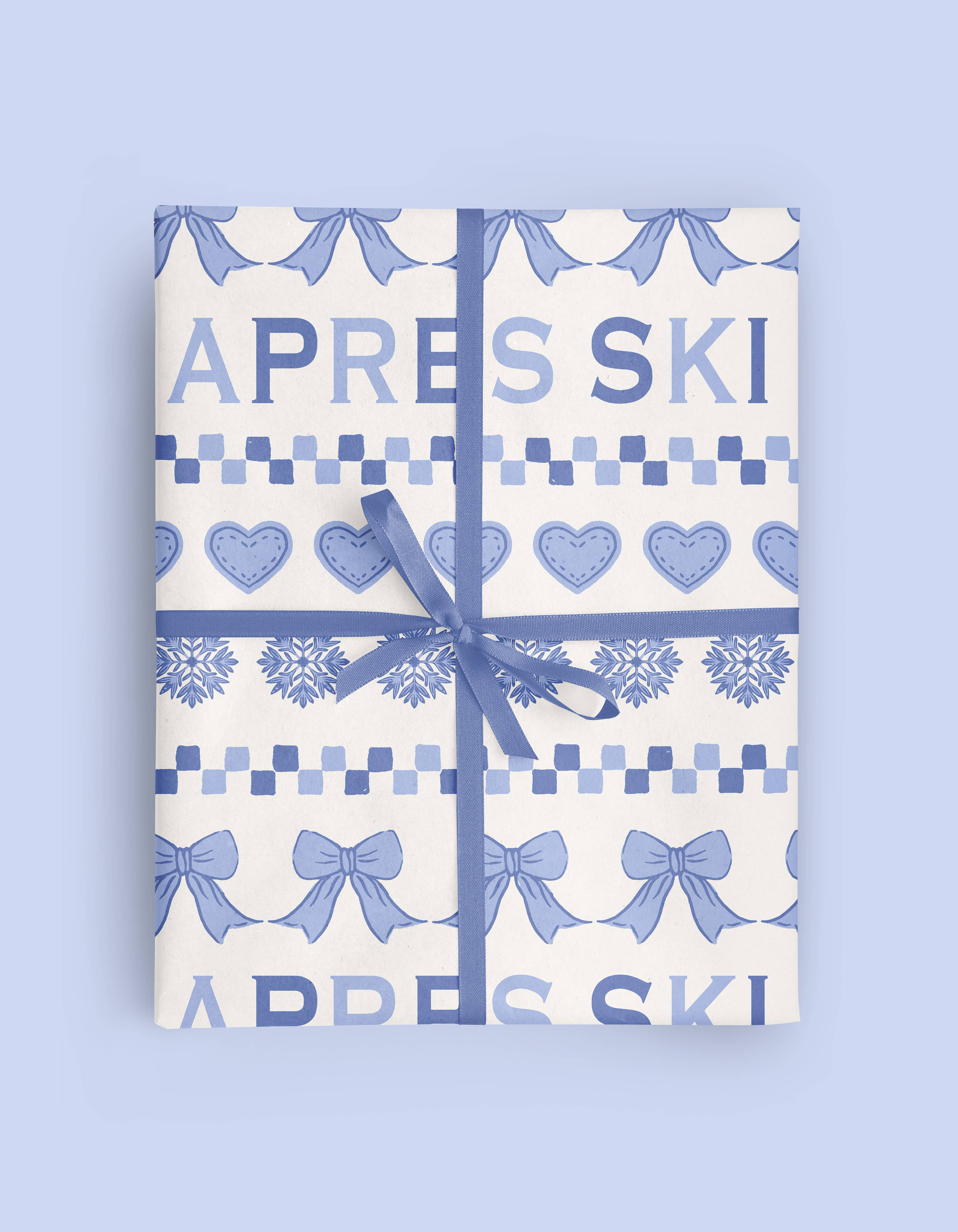 Vivie and Ash - Wholesale Wrapping Paper Roll - Apres Ski Blue Fair Isle Wrapping Paper Roll1