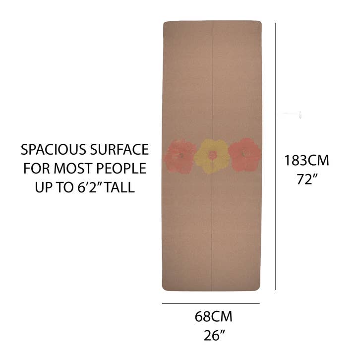 Crk - Wholesale Yoga Mat - The Flowers Mat 5mm Thick, Organic Cork Yoga Mat with Natural Rubber • Luxury Mat3