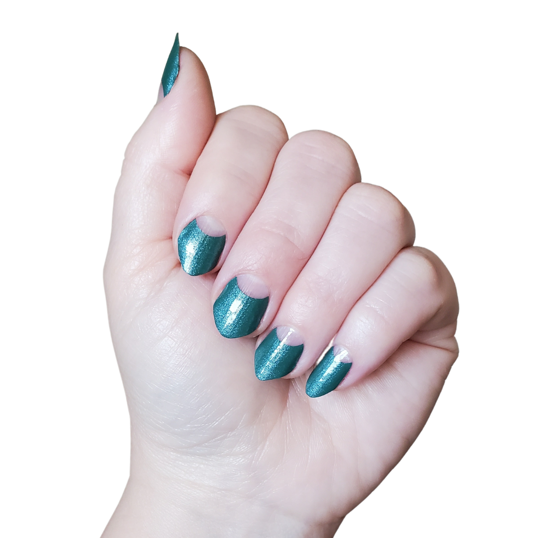 Ivy & Ash - Venta al por mayor Decoración/pegatinas de uñas - Juniper Moon | Adhesivo moderno para uñas, media luna, verde oscuro1