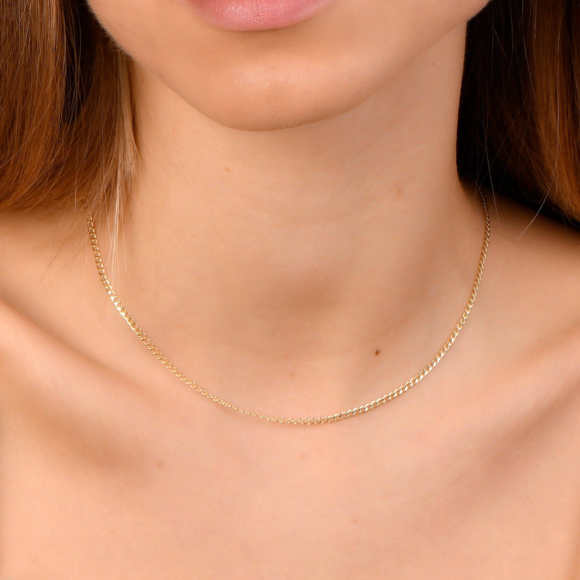 Pori Jewelry - Wholesale Link & Chain Necklace - 14K GOLD CURB CHAIN NECKLACE6
