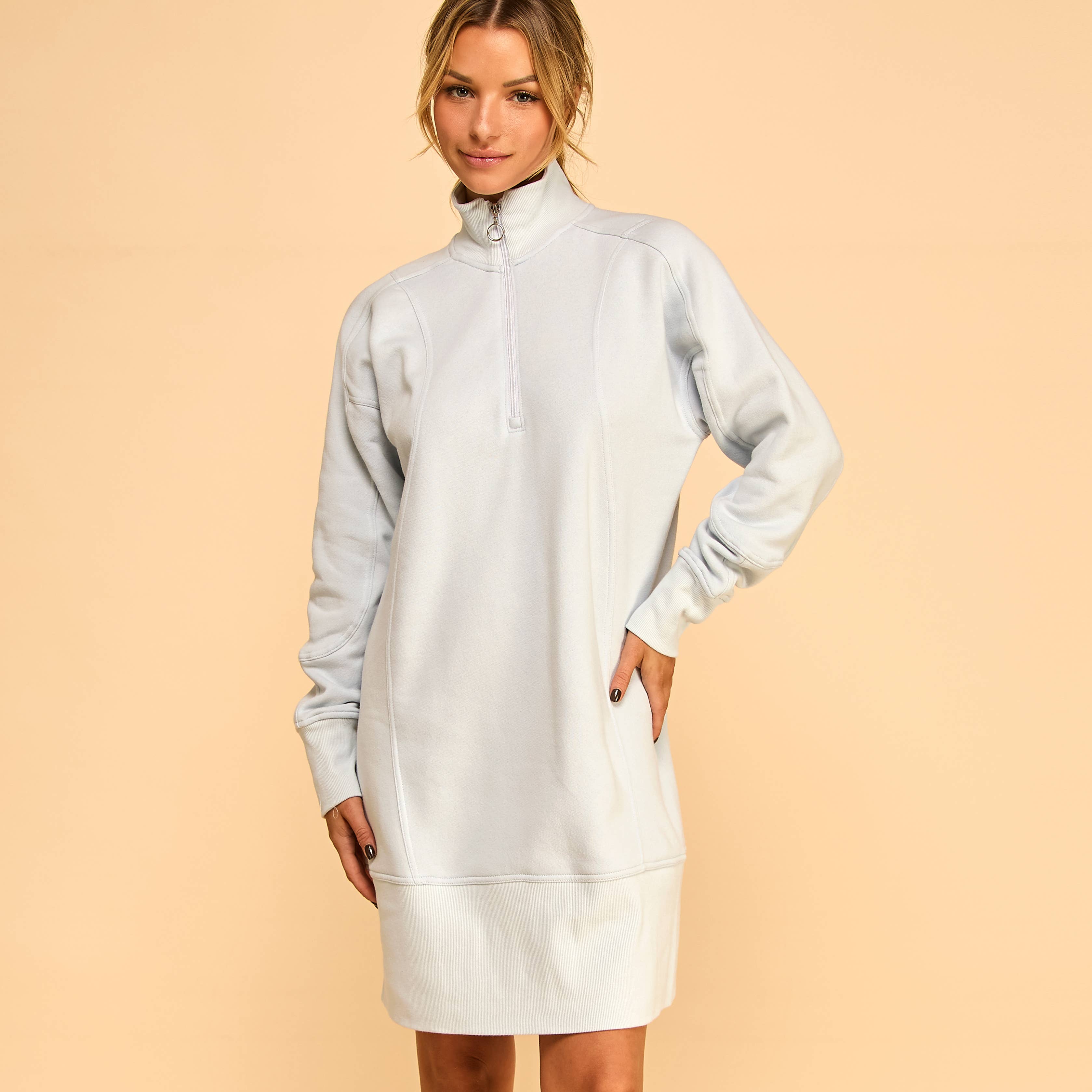FREEZIA - Vente Robe – femme - SWEAT-SHIRT ZIPPÉ EN TISSU ÉPONGE FRANÇAIS, ROBES DÉCONTRACTÉES-FZ0010-D117