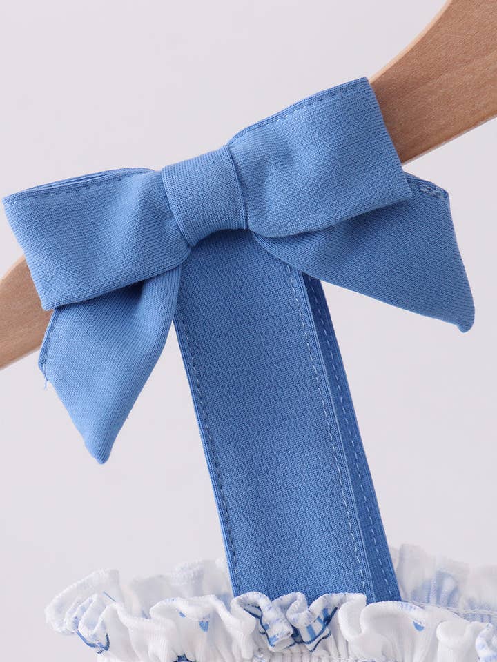 Aspen Rain Boutique - Wholesale Mommy & Me Sets - Blue whale smocked ruffle mom&me dress2