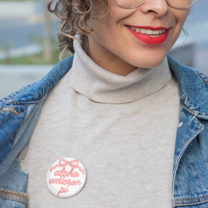 GameDayDrips - Wholesale Lapel Pin/Button - Game Day Button | Greek Letters Bow | Customizable3