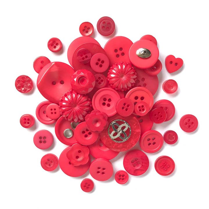 Boutons de mercerie rouges pour la vente par Buttons Galore & More