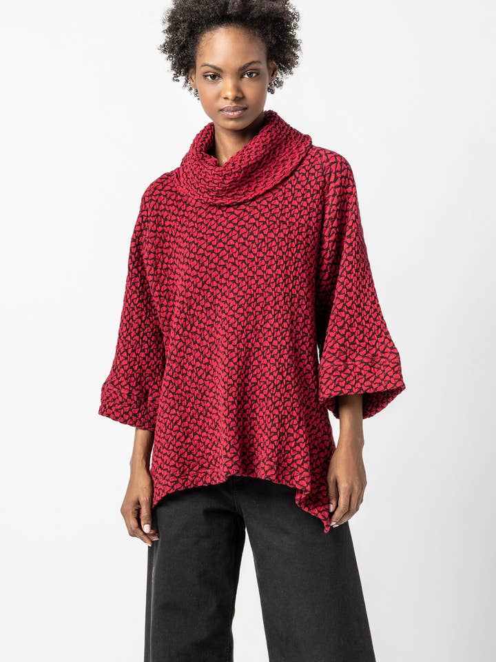 Ashton Weave Cowl Asymmetrical Top for wholesale by Komil