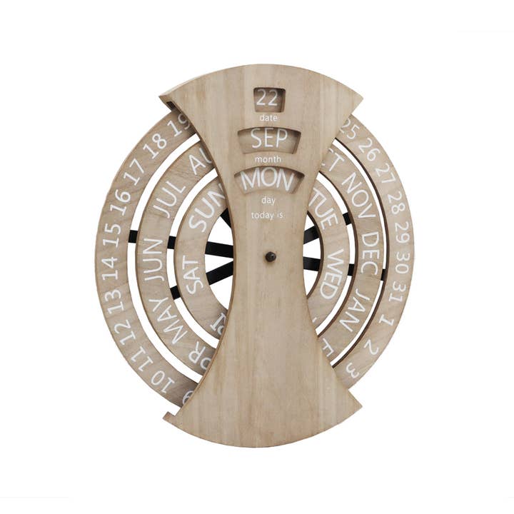 Paris Loft Inc – Calendário por atacado – Calendário perpétuo de rotação de parede de madeira rústica2