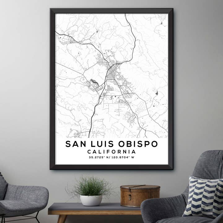 Dormfuly – wholesale Map – San-Luis-Obispo,California Map Print1