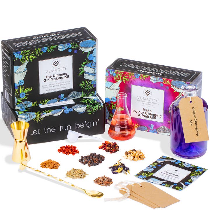 Vemacity - Wholesale DIY Drink Kit - The Ultimate Gin Making Kit with Gold Bar Accessories